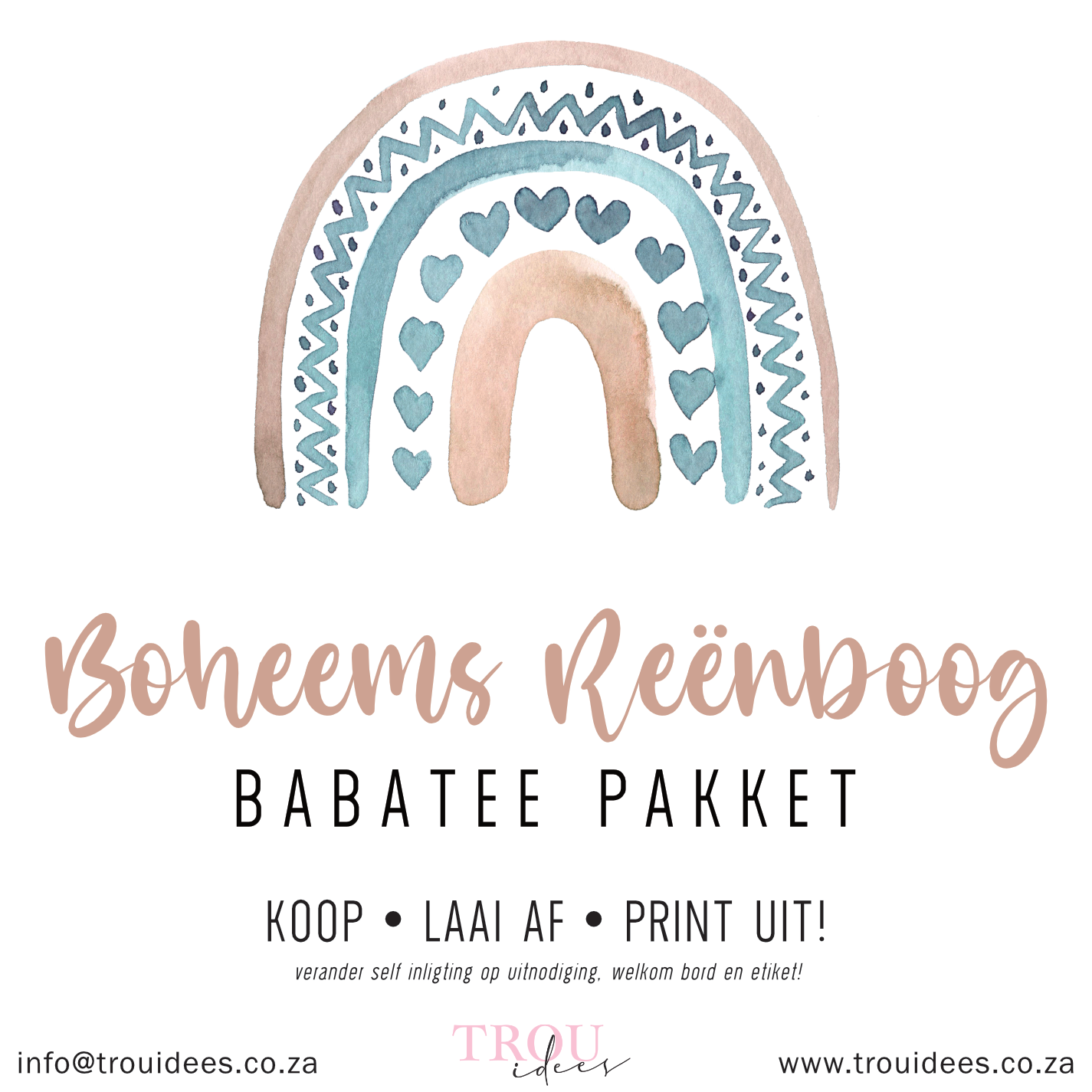 Boho Rainbow (Boy) Baby Shower Stationery
